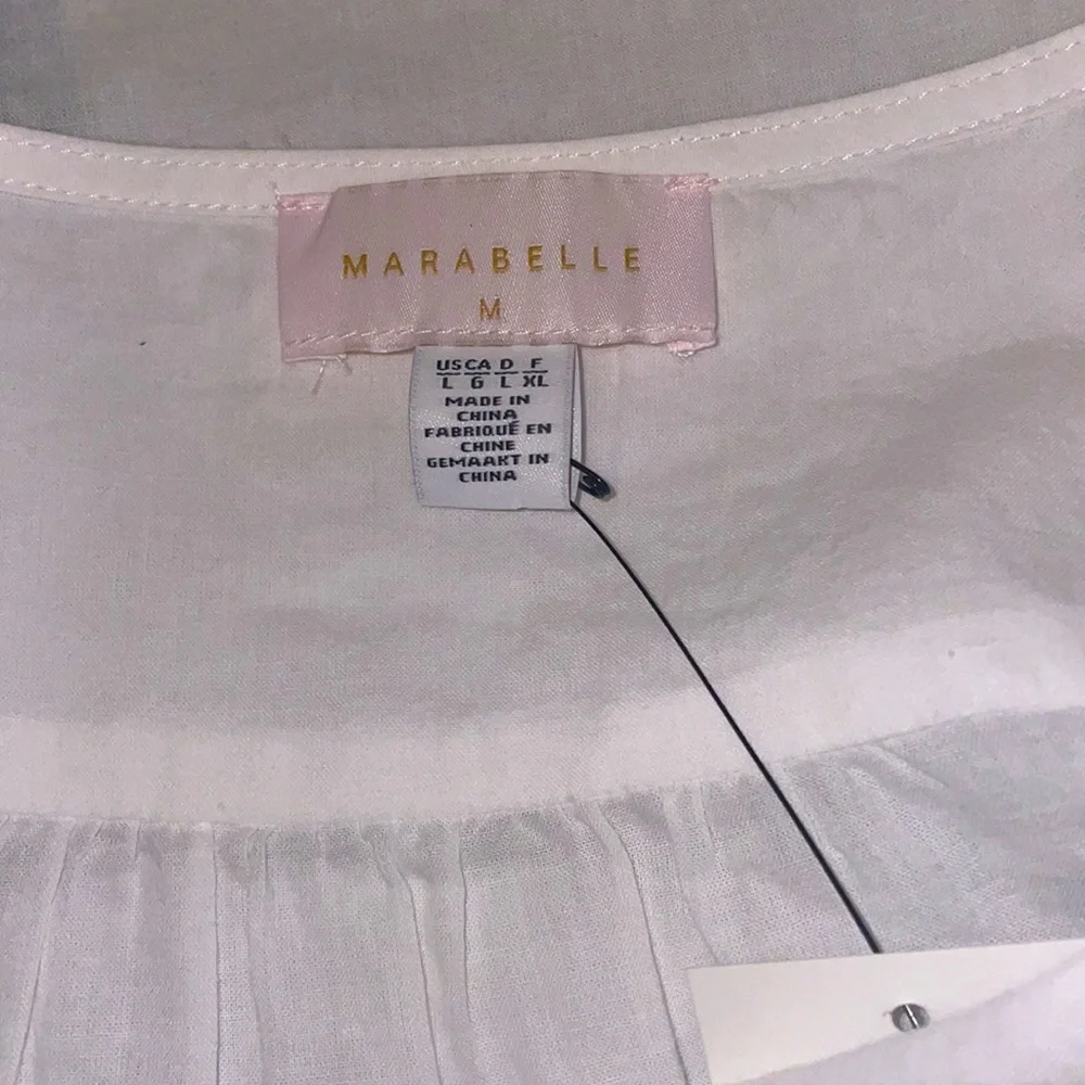 New!! Marabelle White/Navy Shirtdress Tassel Swim Coverup Size Large🤍🌊 - Picture 8 of 11